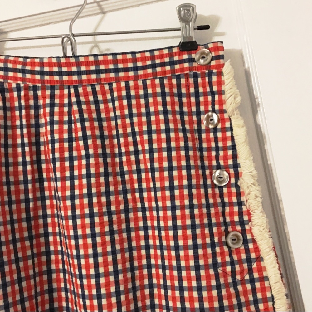 Vintage Gingham Wrap Skirt